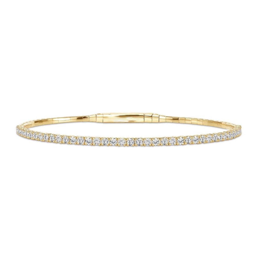 Diamond Slim 14K (or 18k upon request) Yellow Gold Line Bracelet